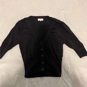 Black Short Sleeve Cardigan